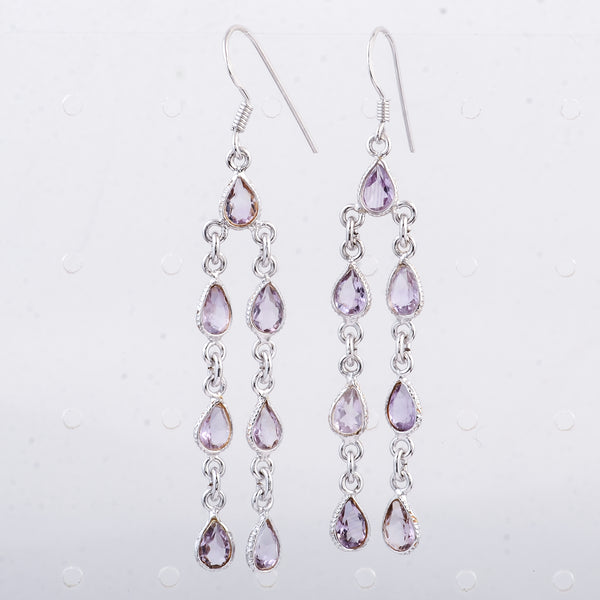 10.25 Ct Amethyst 925 Sterling Silver Earrings