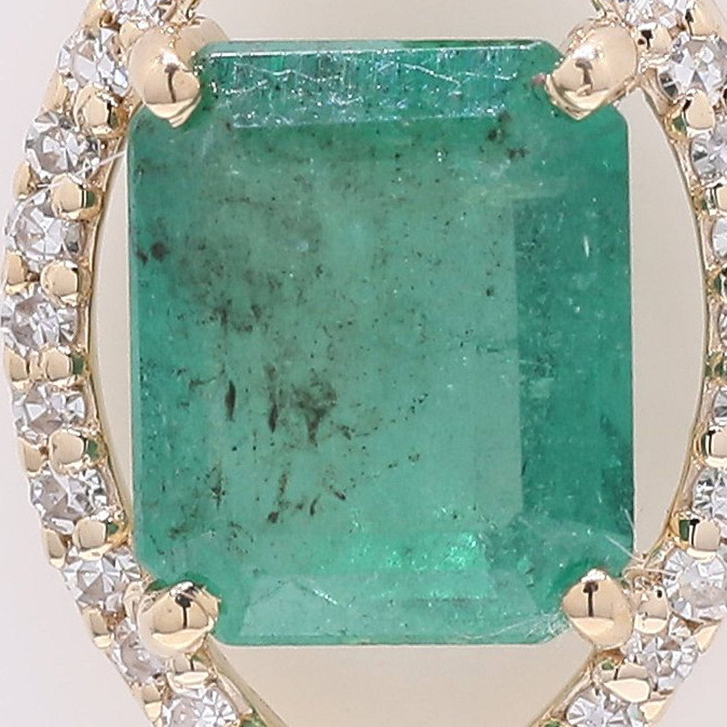 1.24 Ct Octagon Step Cut Natural Emerald 14K Gold Pendant