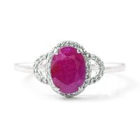 1.51 Ct Oval Mixed Cut Natural Ruby 950 Platinum Ring