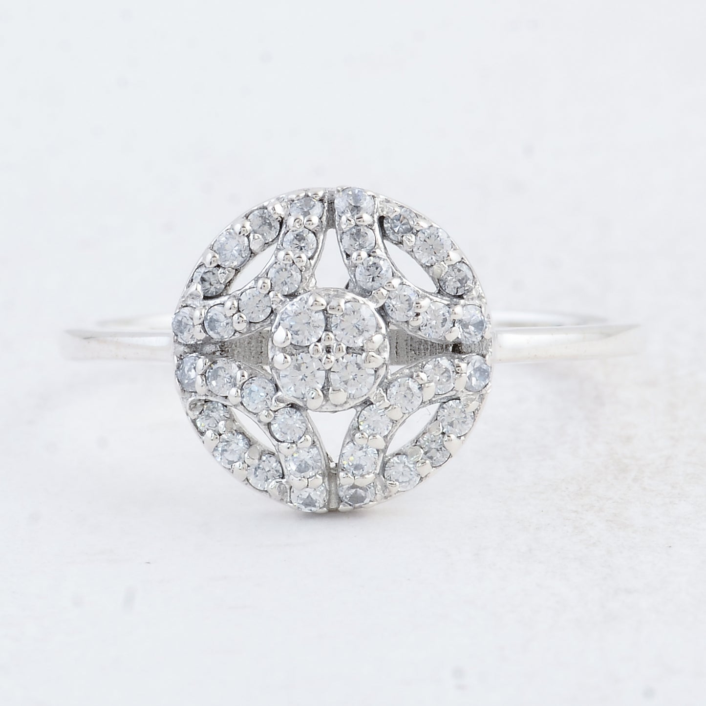 0.79 Ct Round Cubic Zirconia 925 Sterling Silver Ring