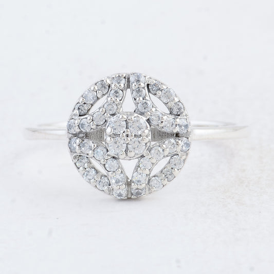 0.79 Ct Round Cubic Zirconia 925 Sterling Silver Ring