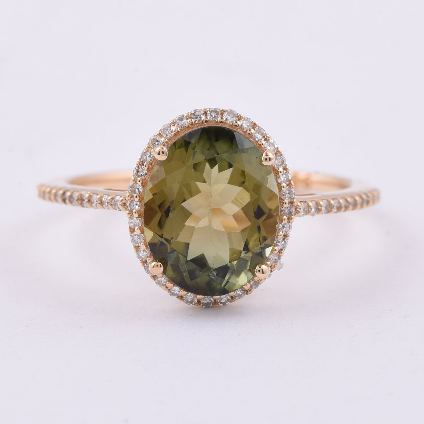 2.59 Ct Oval Natural Tourmaline 14K Gold Ring