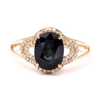 2.66 Ct Oval Natural Sapphire 14K Gold Ring