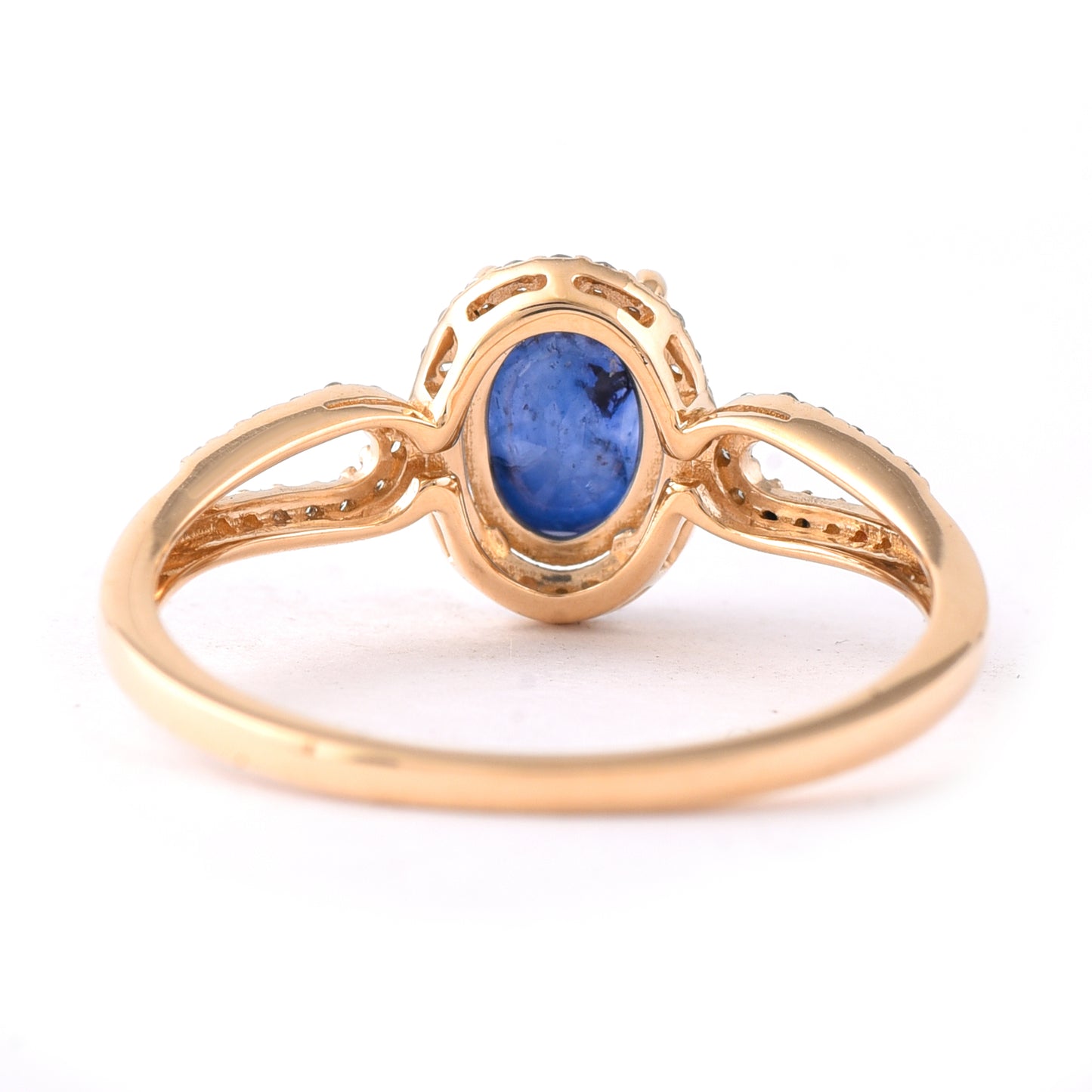 1.54 Ct Oval Mixed Cut Natural Sapphire 14K Gold Ring