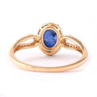 1.54 Ct Oval Mixed Cut Natural Sapphire 14K Gold Ring
