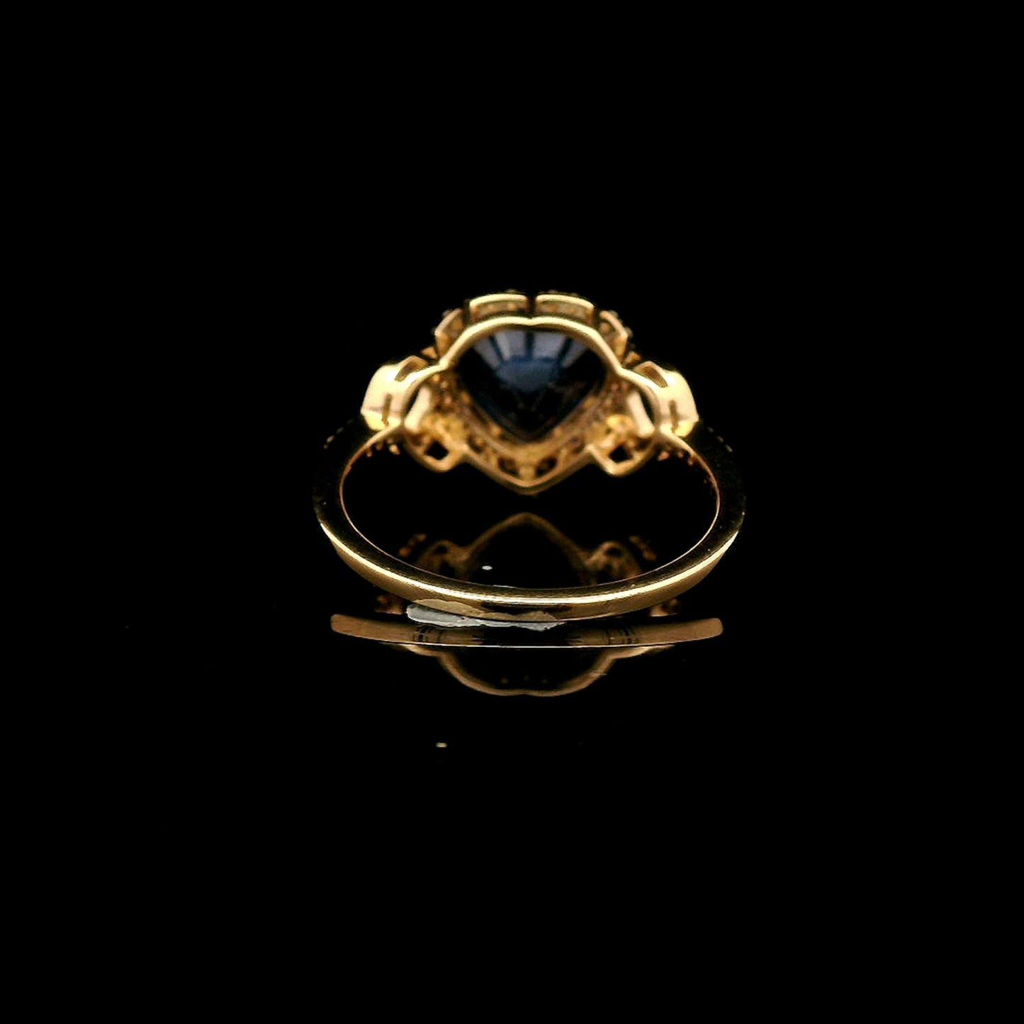 2.57 Ct Heart Mixed Cut Natural Sapphire 14K Gold Ring