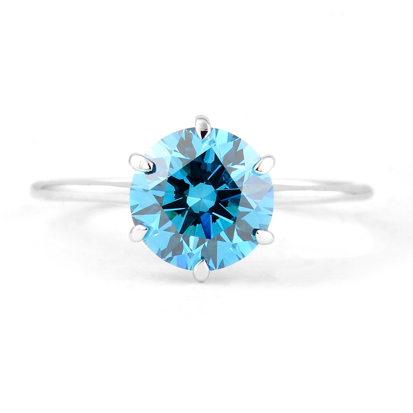 2.03 Carats Blue Lab Grown Diamond 14K Gold Ring