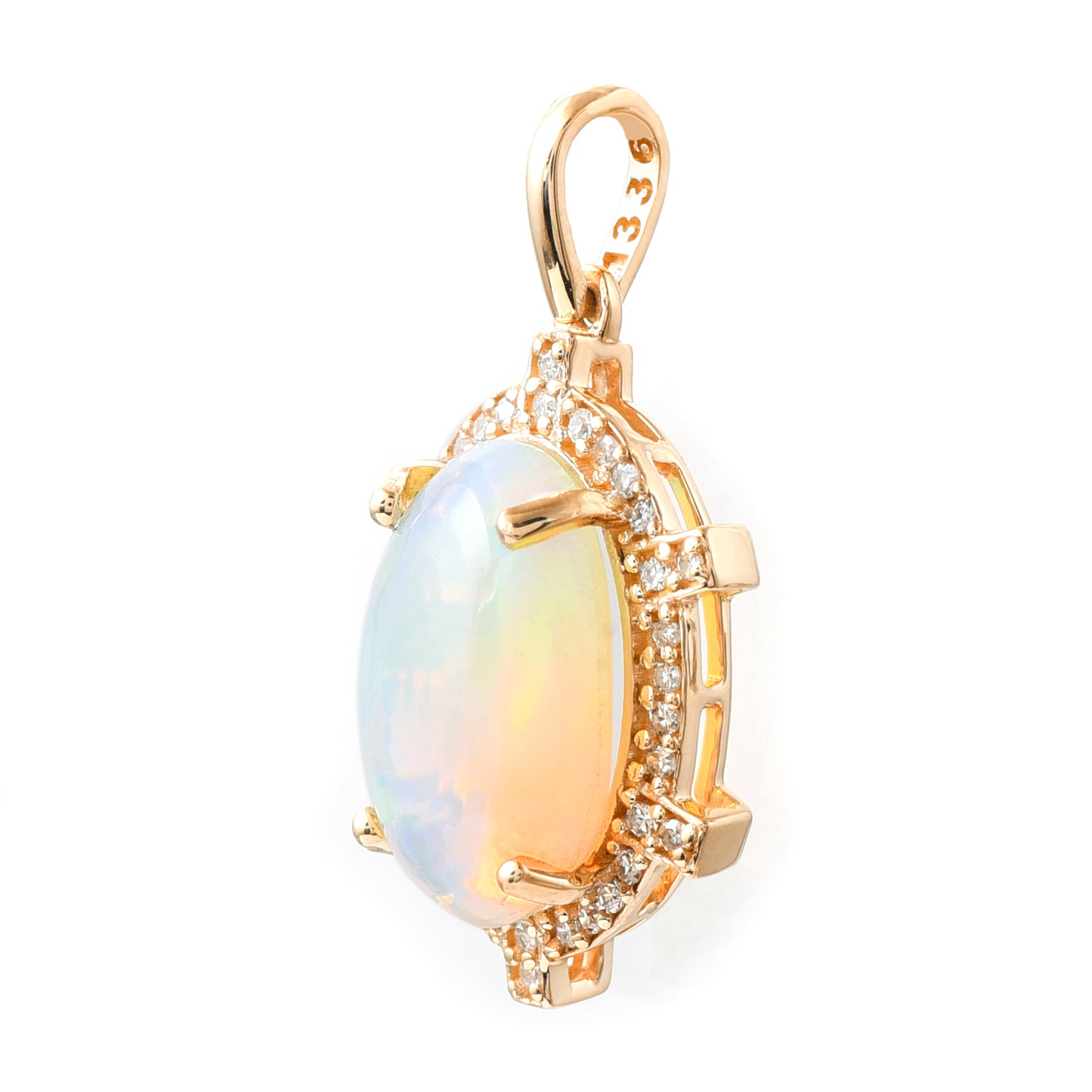 2.44 Ct Oval Opal 14K Gold Pendant