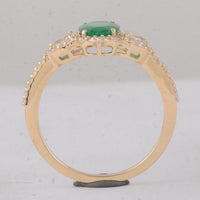 1.58 Ct Oval Emerald 9K Gold Ring