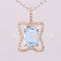 1.38 Ct Octagon Blue Topaz 9K Gold Pendant