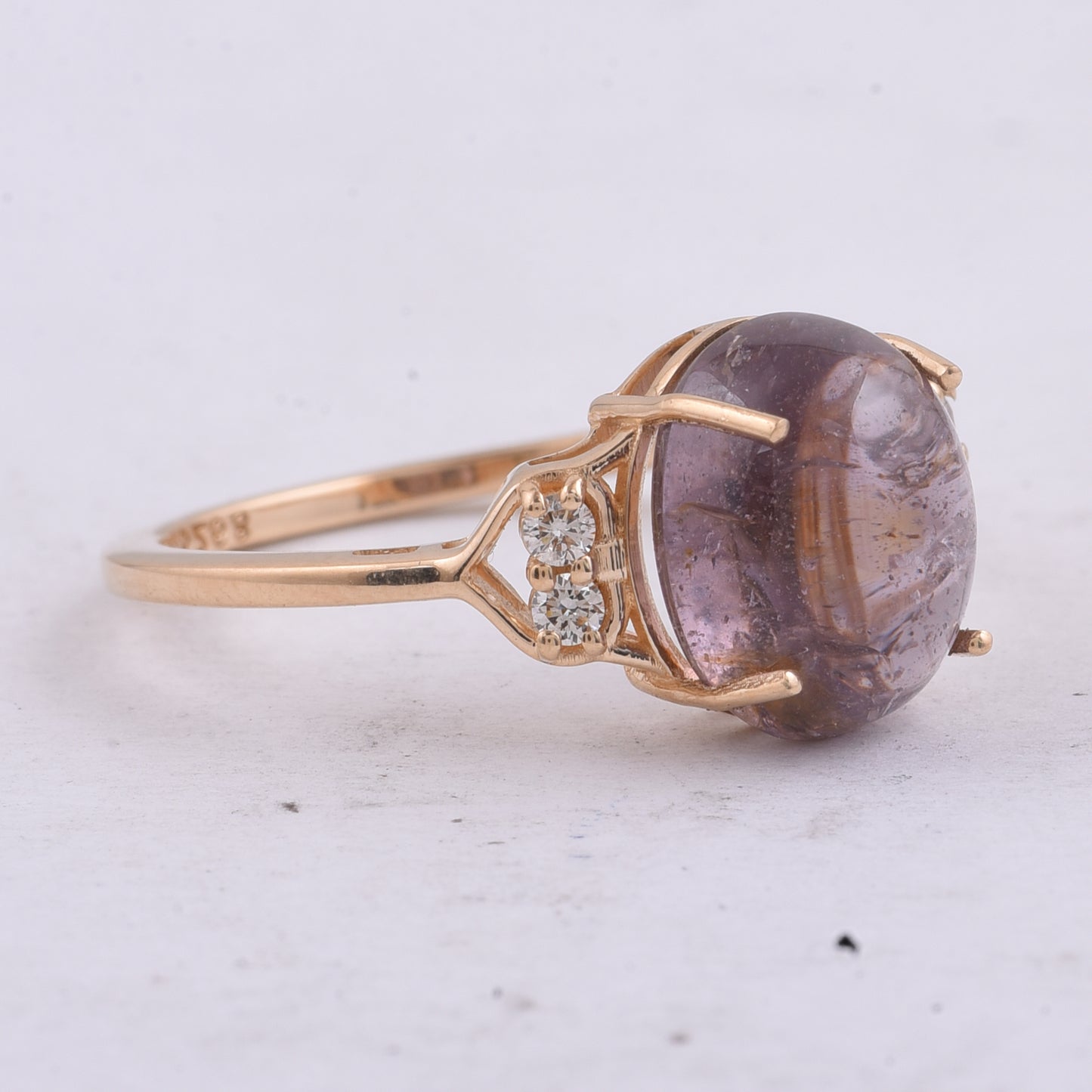 5.48 Ct Oval Cabochon Cut Natural Spinel 14K Gold Ring