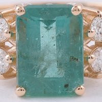 1.95 Ct Octagon Step Cut Natural Emerald 14K Gold Ring