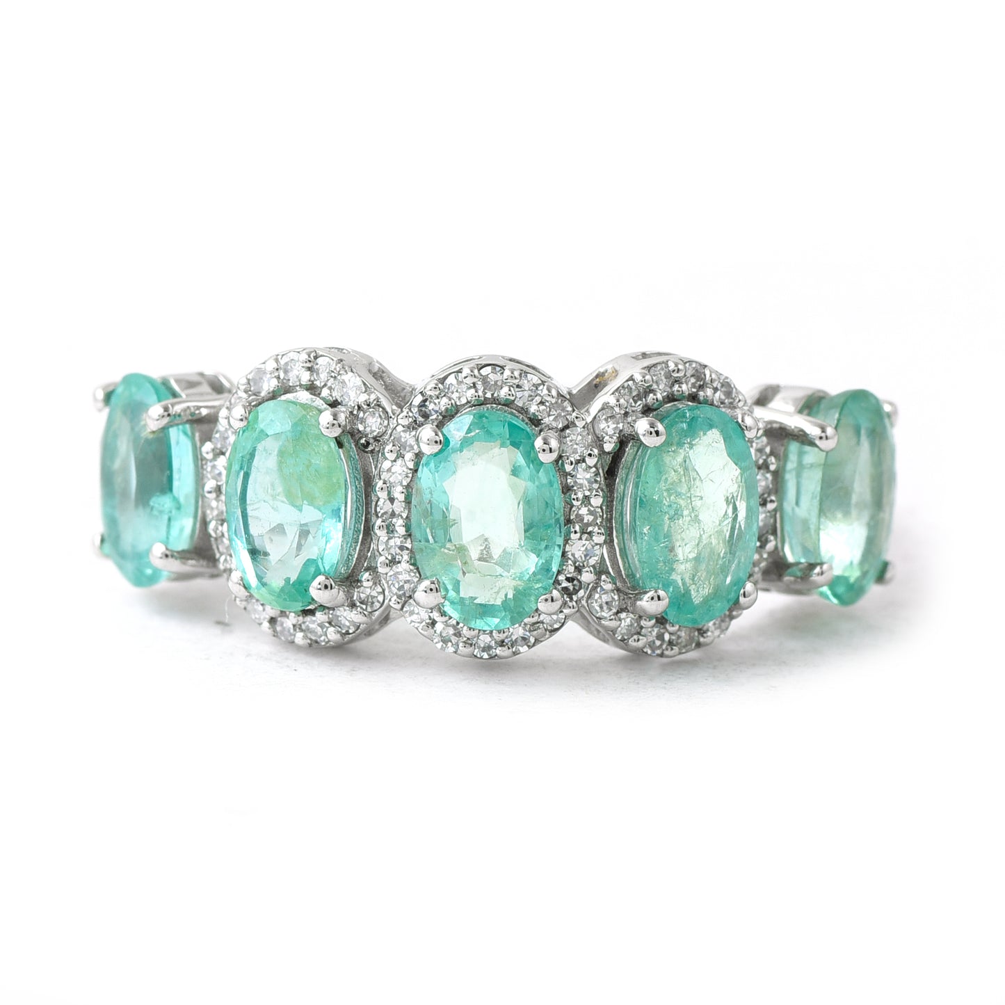 3.50 Ct Oval Mixed Cut Natural Emerald 950 Platinum Ring