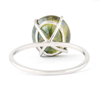 5.60 Ct Oval Mixed Cut Natural Bi Coloured Sapphire 950 Platinum Ring