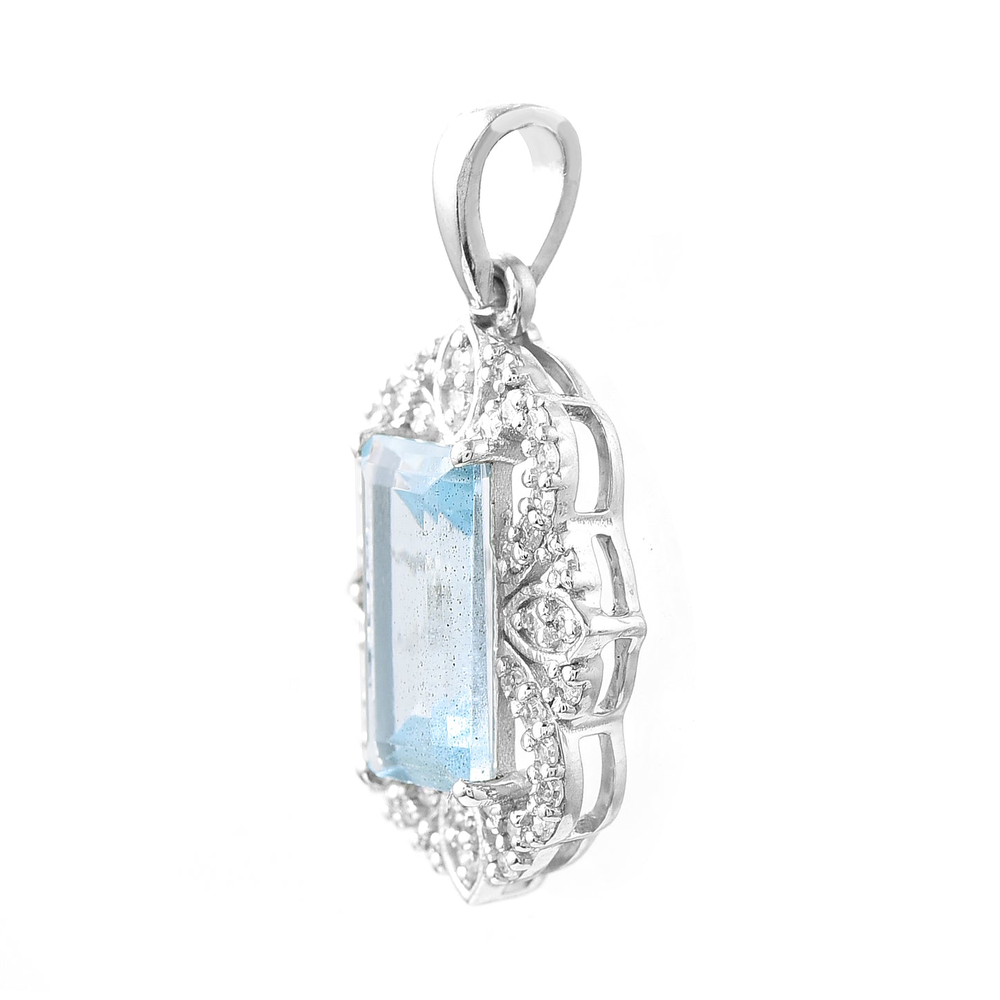 1.13 Ct Octagon Aquamarine 950 Platinum Pendant