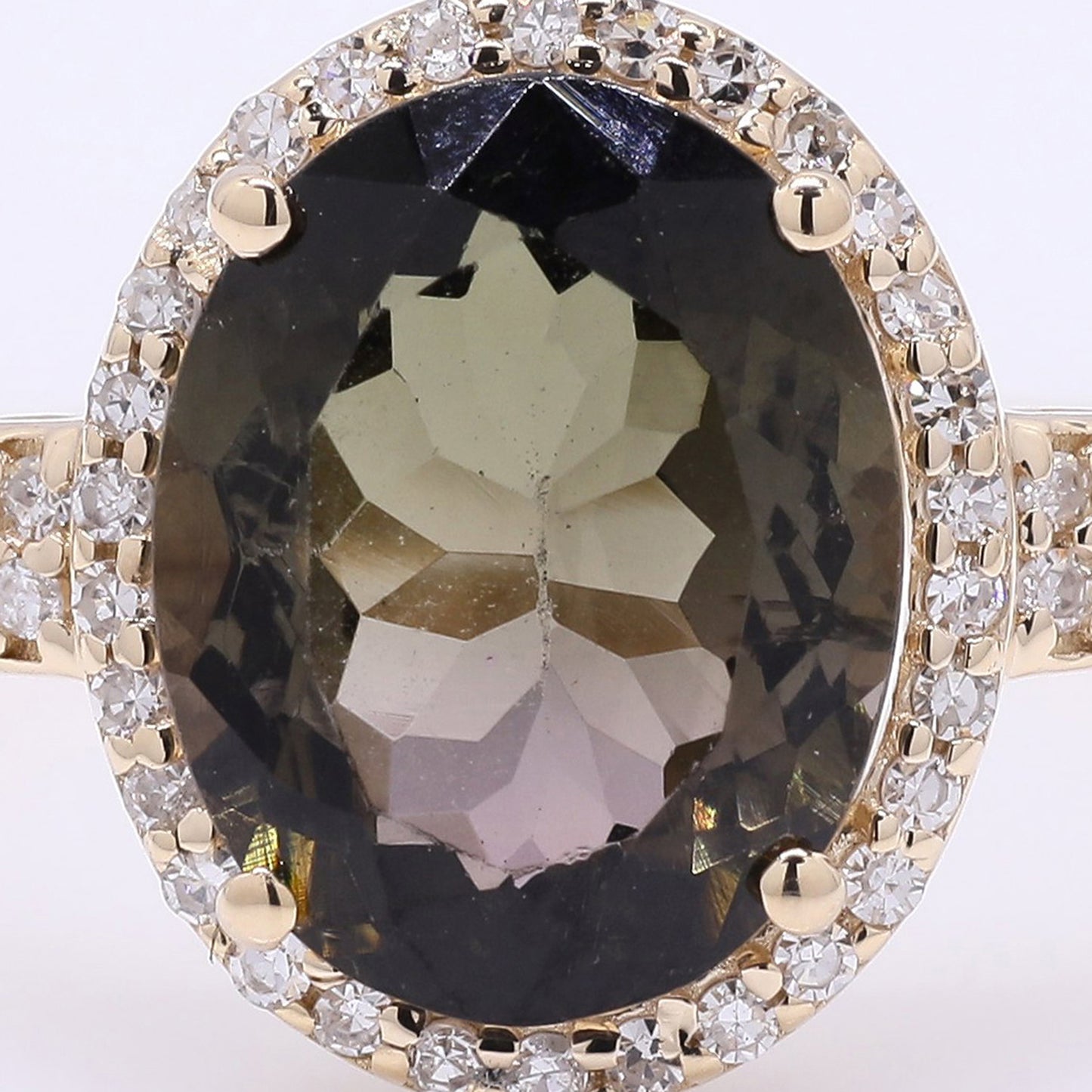 2.38 Ct Oval Mixed Cut Natural Tourmaline 14K Gold Ring
