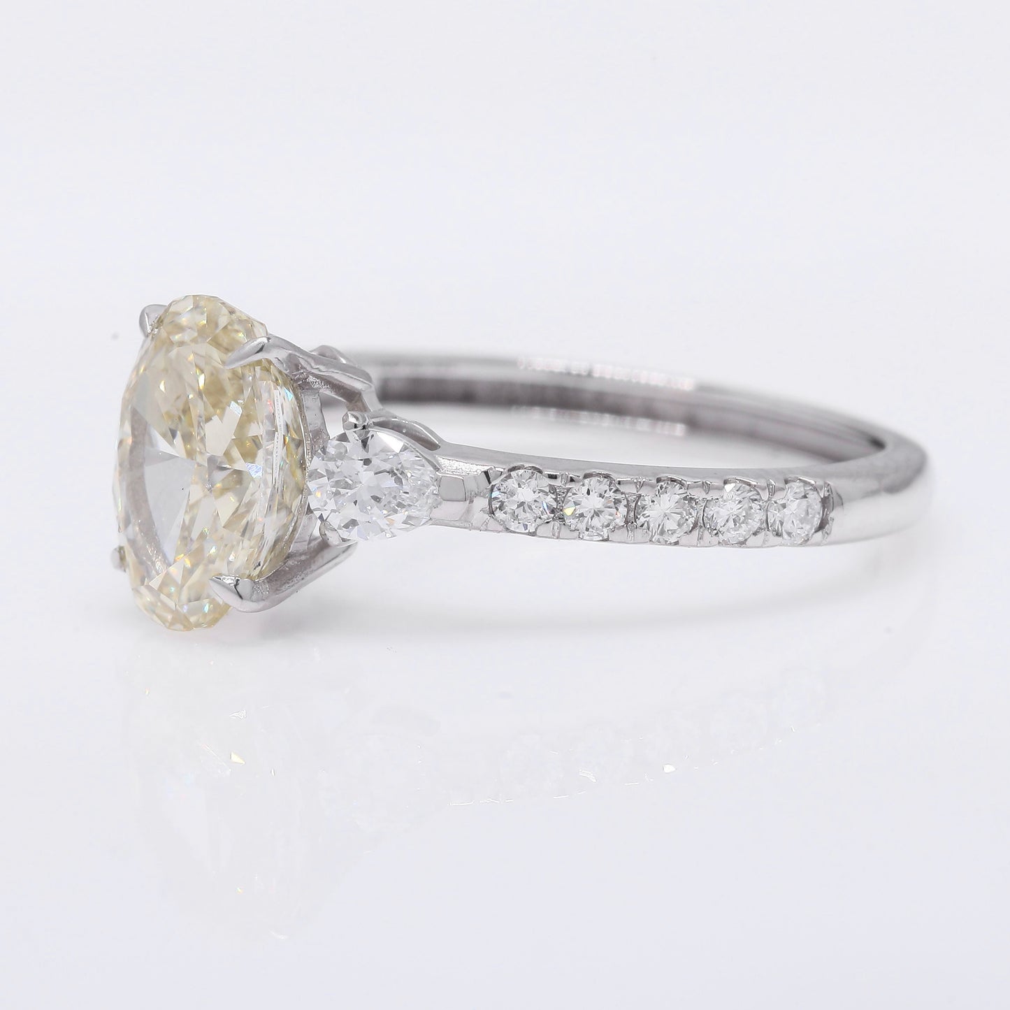2.53 Ct Oval Brilliant Lab Grown Diamond 950 Platinum Ring