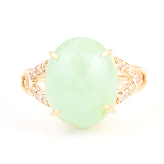 9.30 Ct Oval Emerald 14K Gold Ring