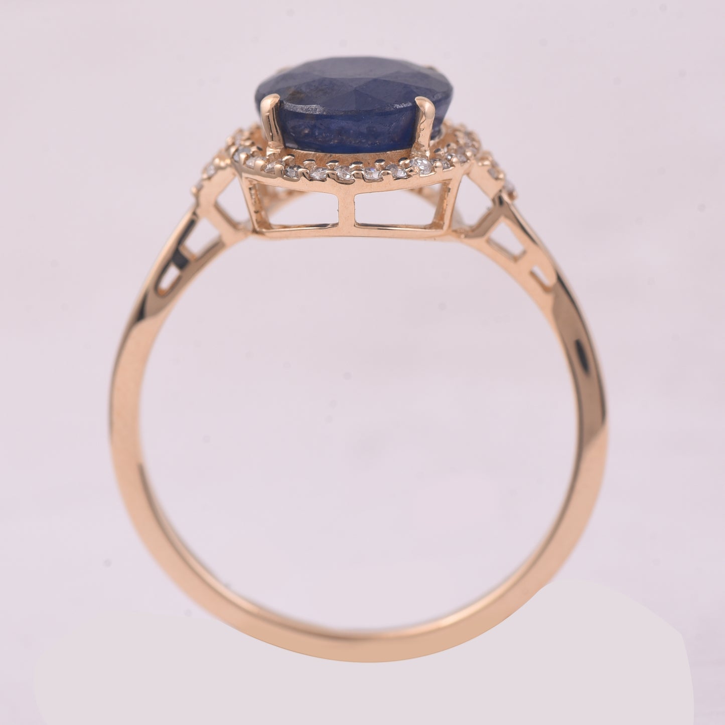 2.64 Ct Round Mixed Cut Natural Sapphire 14K Gold Ring