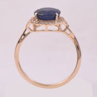 2.64 Ct Round Mixed Cut Natural Sapphire 14K Gold Ring