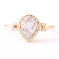 1.52 Ct Pear Mixed Cut Natural Pink Sapphire 14K Gold Ring