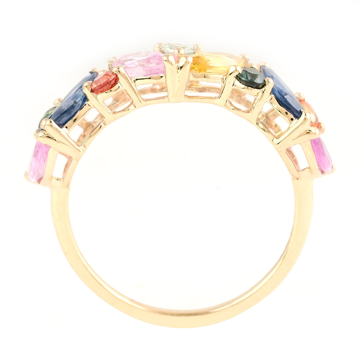 2.41 Ct Pear Multi Sapphire 14K Gold Ring