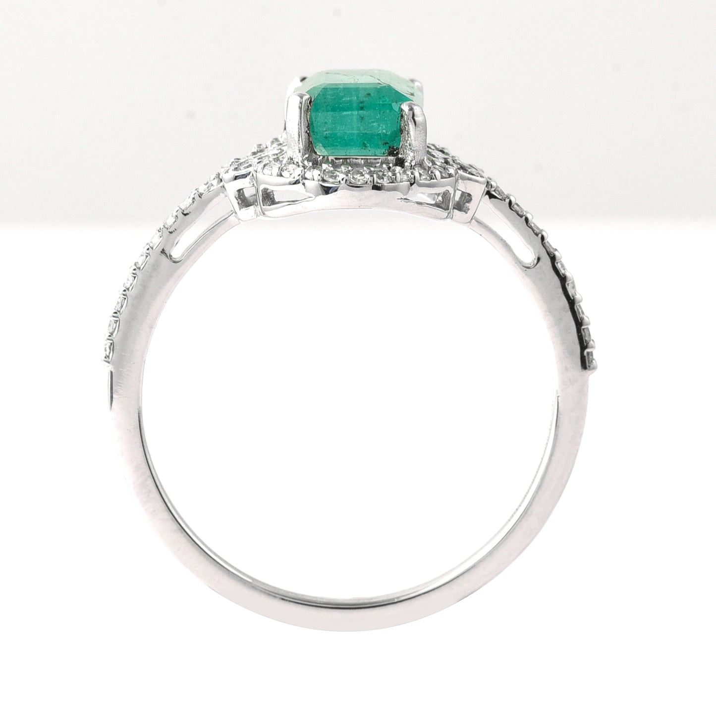 1.62 Ct Octagon Step Cut Natural Emerald 950 Platinum Ring