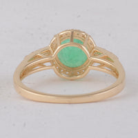 1.58 Ct Round Emerald 9K Gold Ring