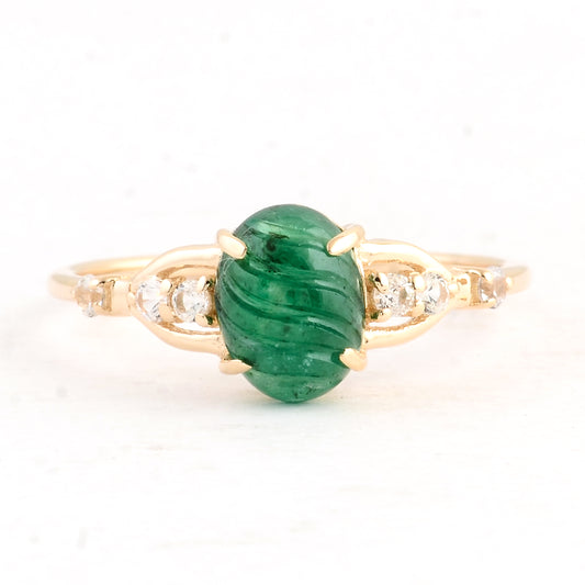 1.34 Ct Oval Emerald 14K Gold Ring