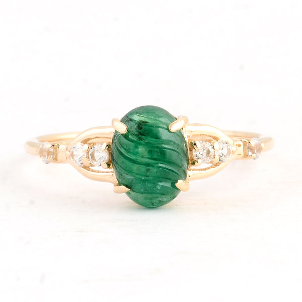 1.34 Ct Oval Emerald 14K Gold Ring