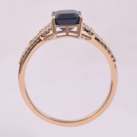 2.16 Ct Octagon Step Cut Natural Sapphire 14K Gold Ring