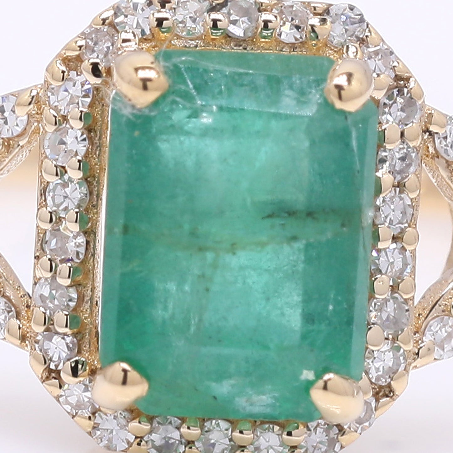 1.37 Ct Octagon Step Cut Natural Emerald 14K Gold Ring
