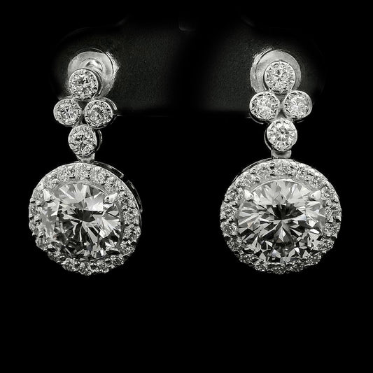 3.67 Carats Lab Grown Diamond 14K Gold Earrings