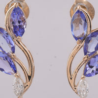 1.20 Ct Marquise Natural Tanzanite 14K Gold Earrings