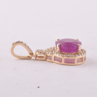2.81 Ct Oval Ruby 9K Gold Pendant