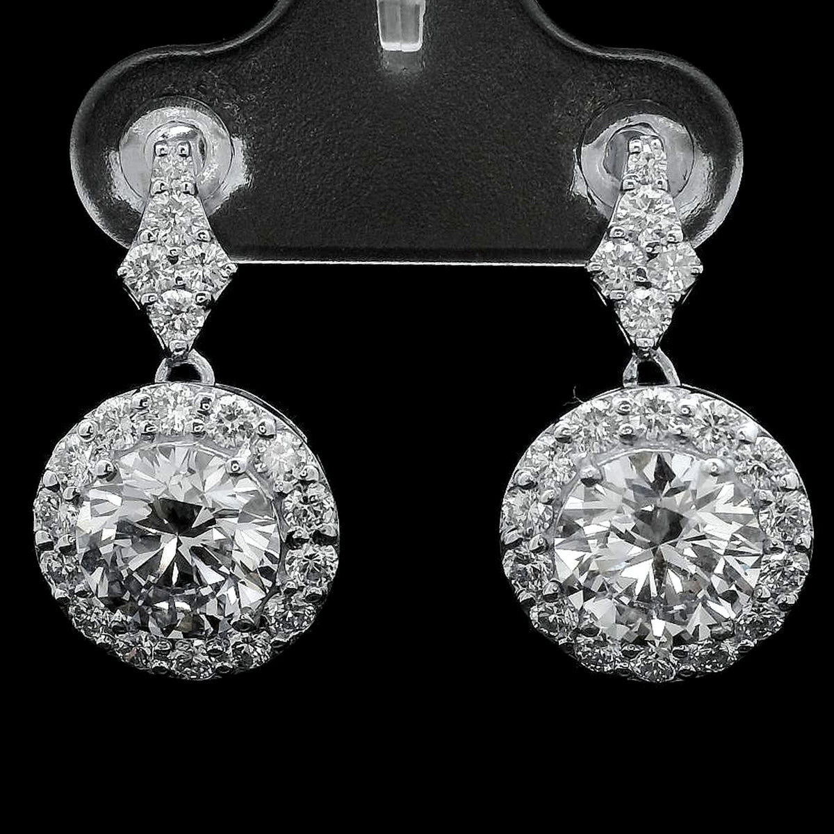 4.02 Ct Round Lab Grown Diamond 14K Gold Earrings