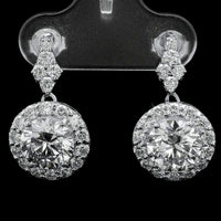 4.02 Ct Round Lab Grown Diamond 14K Gold Earrings
