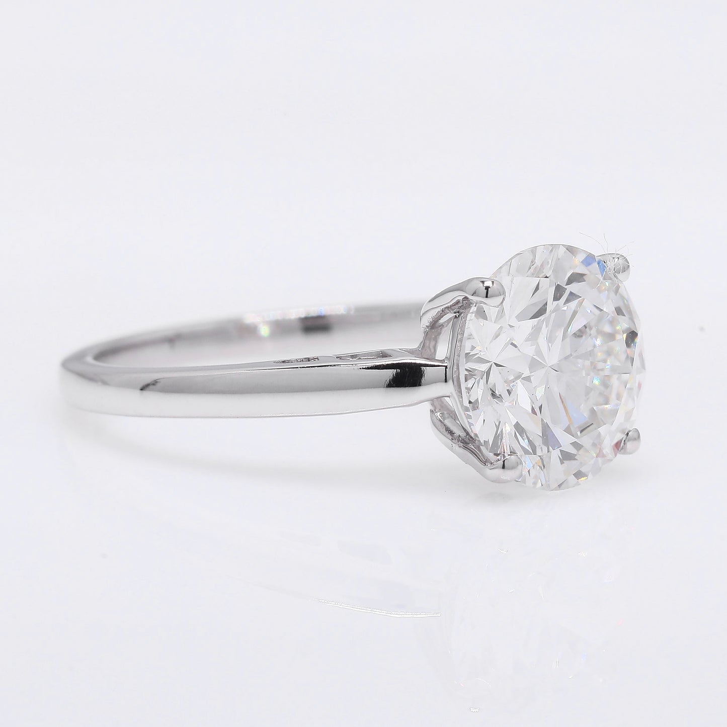 2.93 Ct Round Brilliant Lab Grown Diamond 950 Platinum Ring