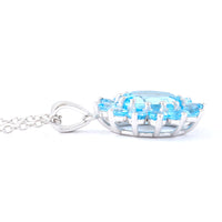 3.68 Ct Oval Sky Blue Topaz, Swiss Blue Topaz 925 Sterling Silver Pendant