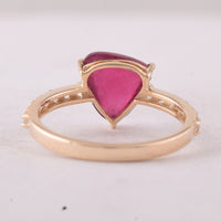 2.59 Ct Heart Tourmaline 9K Gold Ring