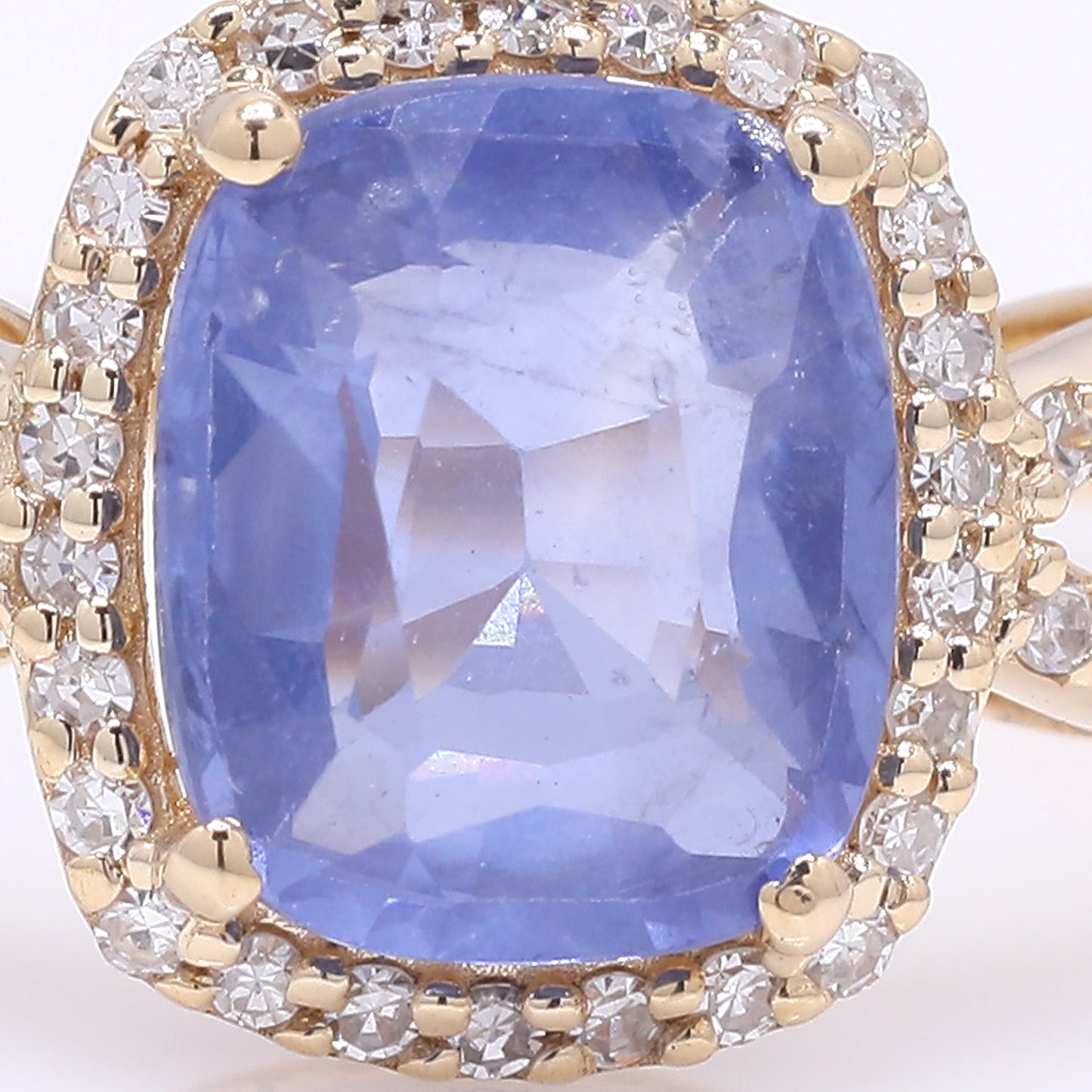 1.81 Ct Cushion Mixed Cut Natural Sapphire 14K Gold Ring