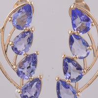 2.61 Ct Pear Natural Tanzanite 14K Gold Earrings
