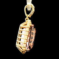 7.42 Ct Cushion Kunzite 14K Gold Pendant