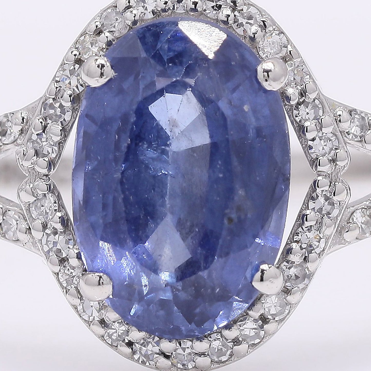 2.21 Ct Oval Mixed Cut Natural Sapphire 950 Platinum Ring