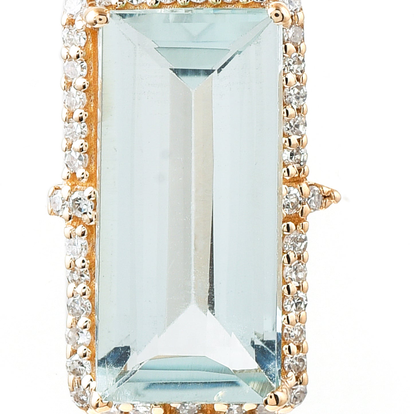 2.39 Ct Baguette Aquamarine 14K Gold Pendant