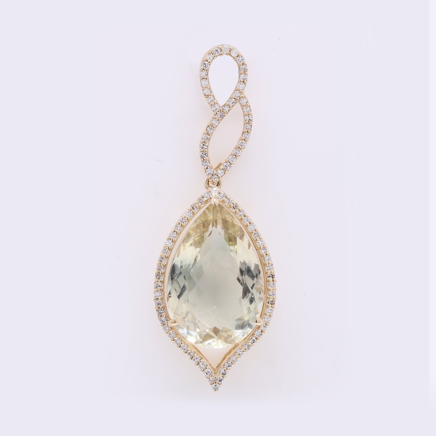 6.48 Ct Pear Mixed Cut Natural Plagioclase Feldspar Sunstone 14K Gold Pendant