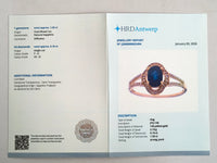 1.66 Ct Oval Mixed Cut Natural Sapphire 14K Gold Ring