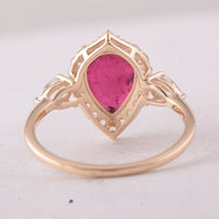 3.05 Ct Pear Tourmaline 9K Gold Ring