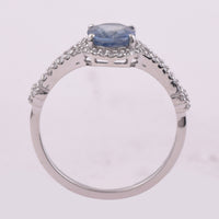 1.52 Ct Oval Mixed Cut Natural Sapphire 950 Platinum Ring