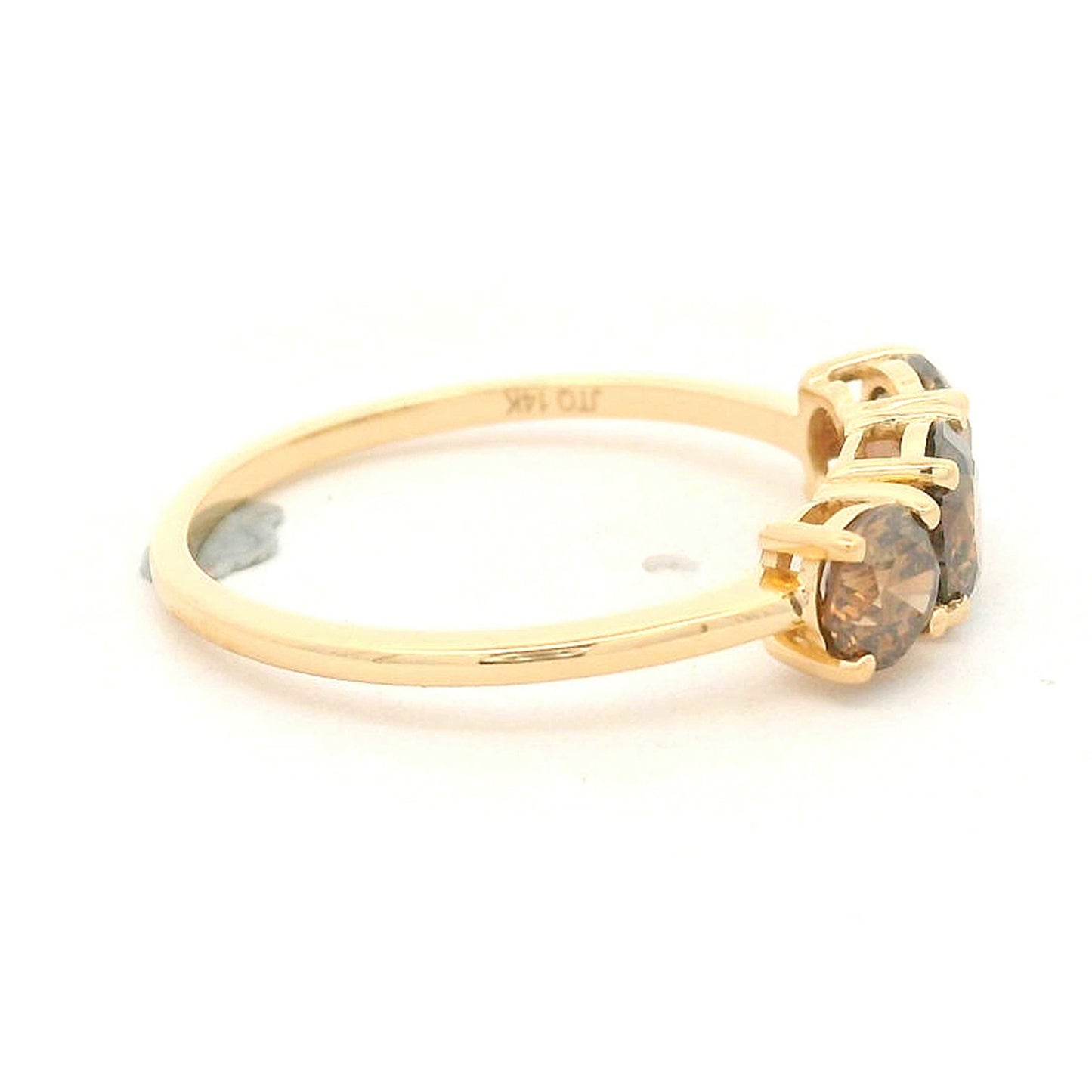 1.34 Ct Round Brown Diamond 14K Gold Ring